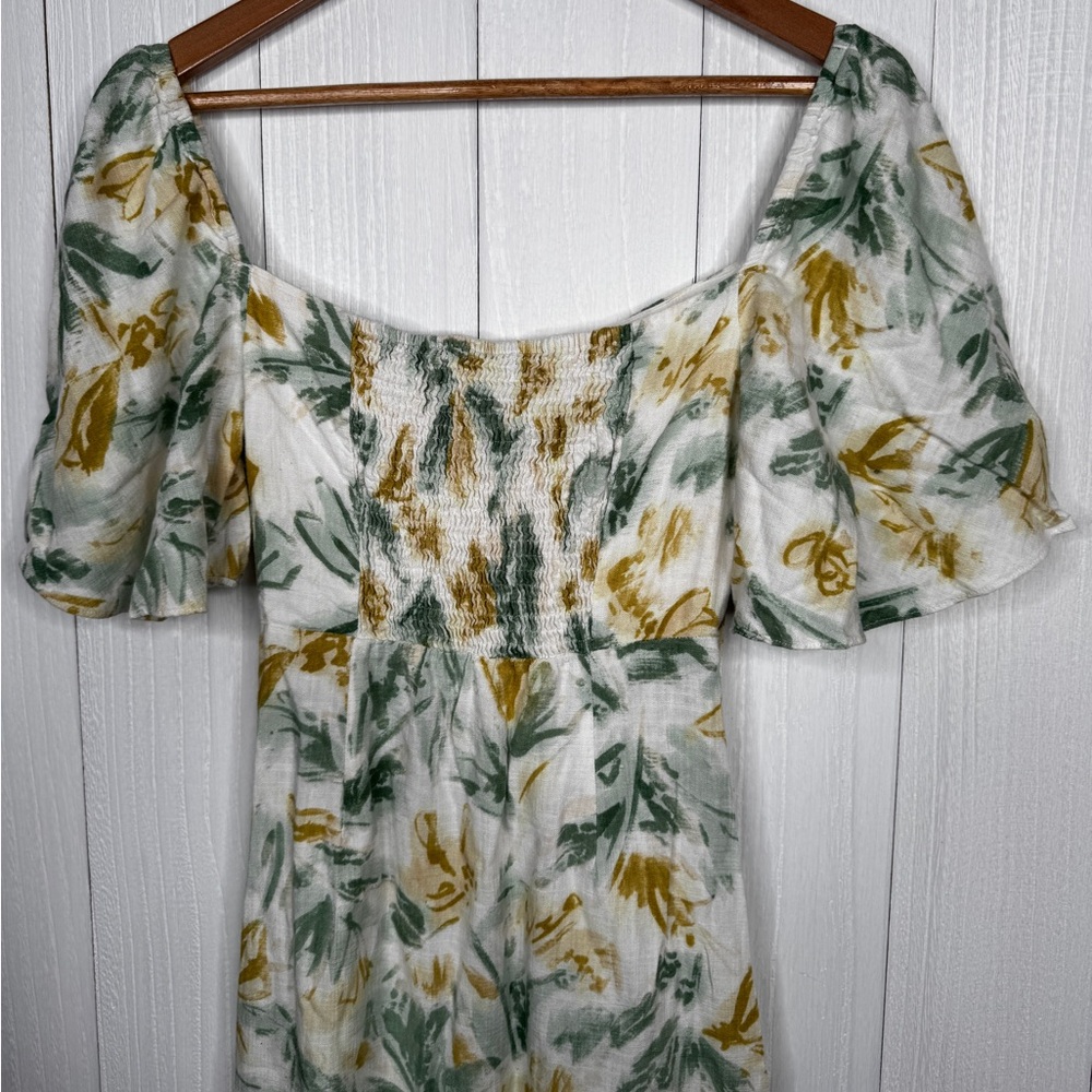 Zara floral print cut-out midi dress with a sweetheart neckline and side slits - Picture 9 of 9